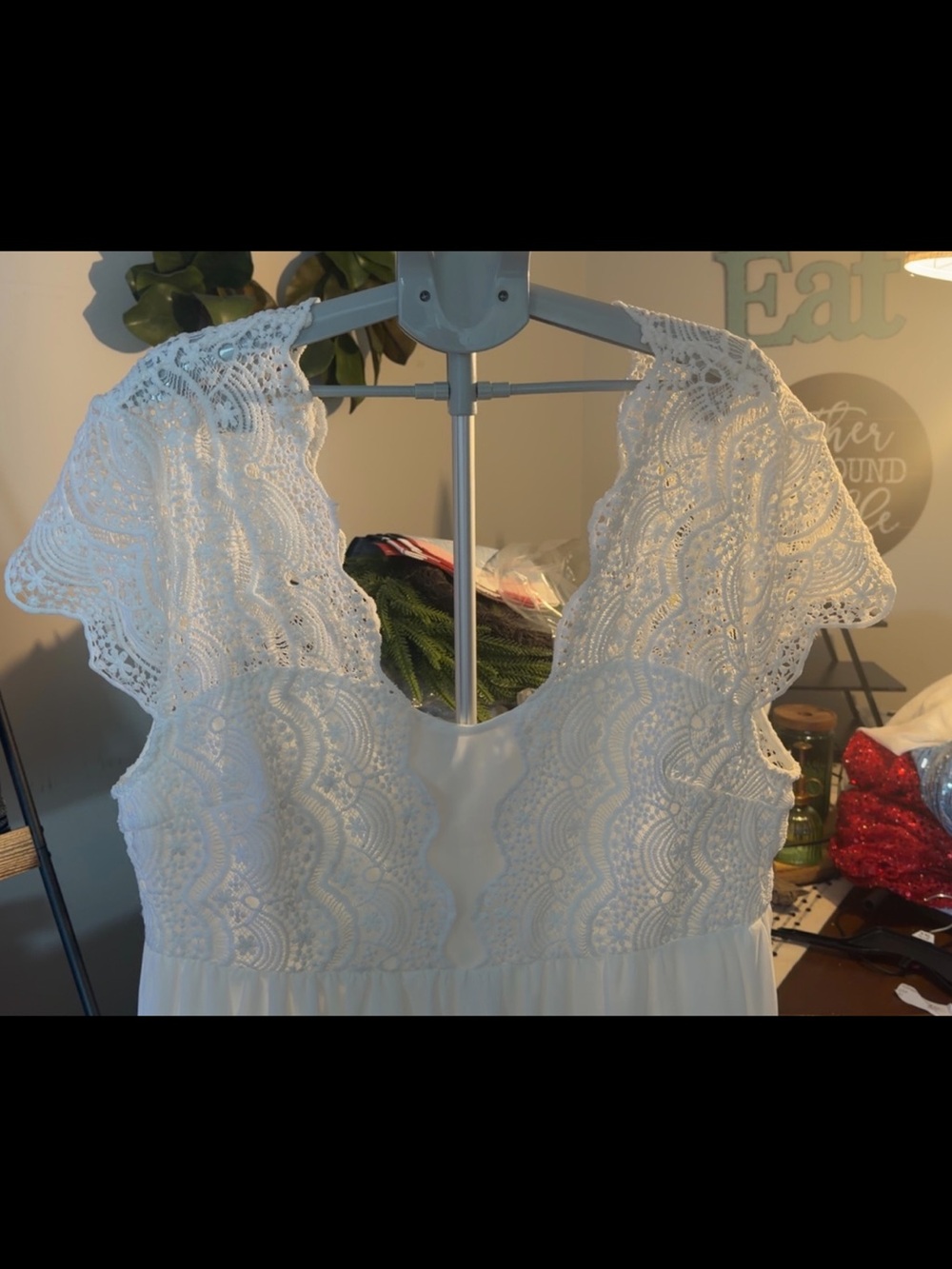 SHEIN White Lace Bodice Wedding Dress - Picture 6 of 13